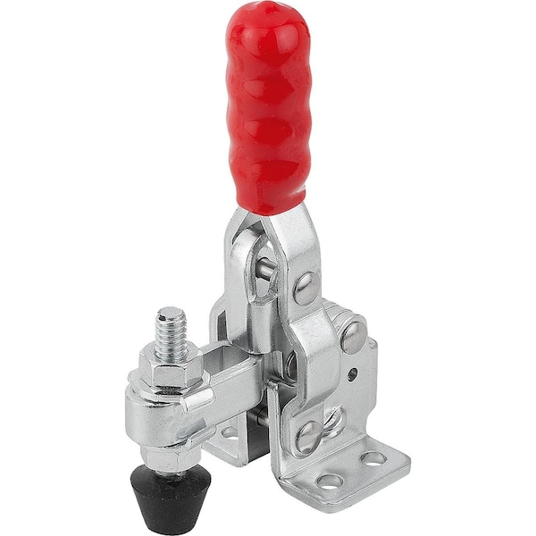 Toggle Clamp Vertical Std, Horizontal Foot F2=1800, Adjustable Clamping Spind M06X44, Steel Electro